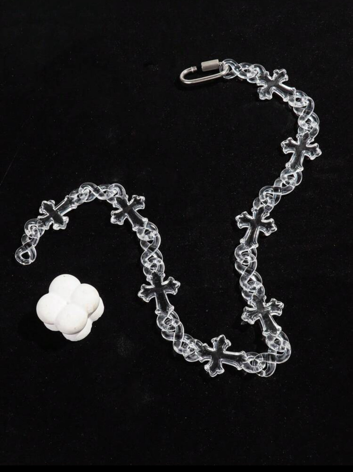 Acrylic Transparent Cross & Geometric Infinity Chain